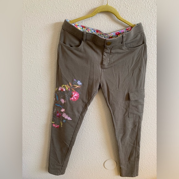 Matilda Jane Olive Floral Embroidered Pants 🌴 - Picture 3 of 15